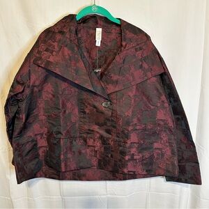 NWT Black and Burgundy Women's Lagenlook Jacket